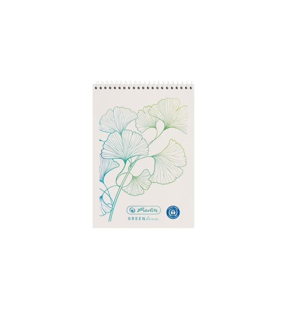 HERLITZ - Bloc-notes à spirale Greenline A7, ginkgo
