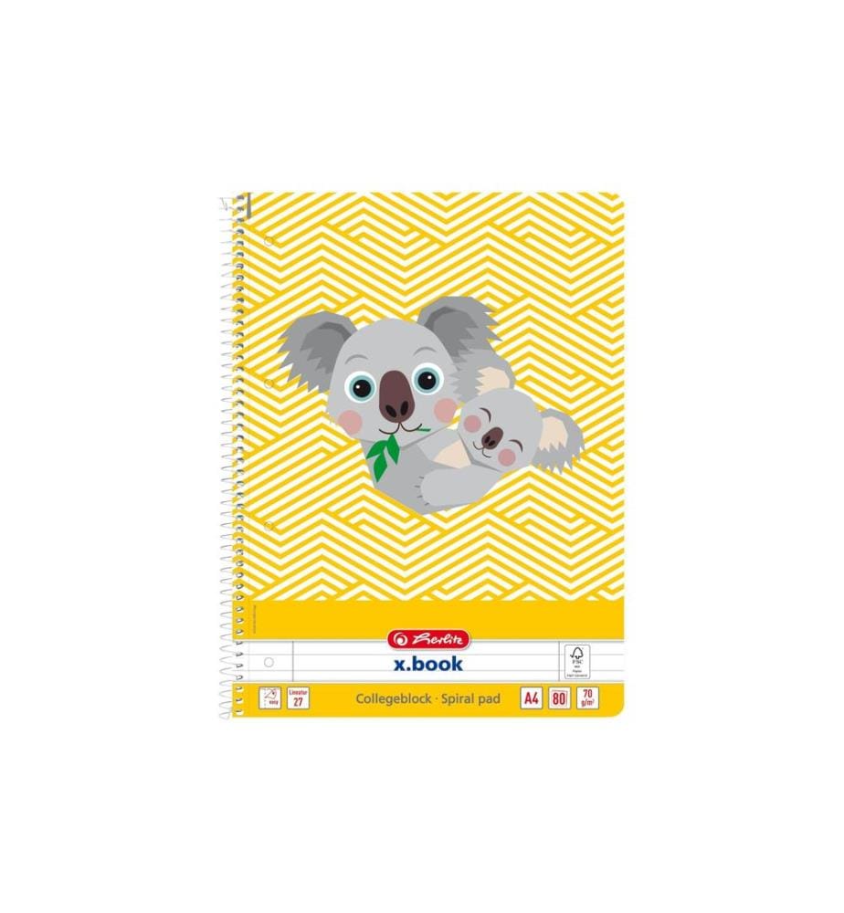 HERLITZ - Bloc-notes Cute Koala A4 80 feuilles lignées