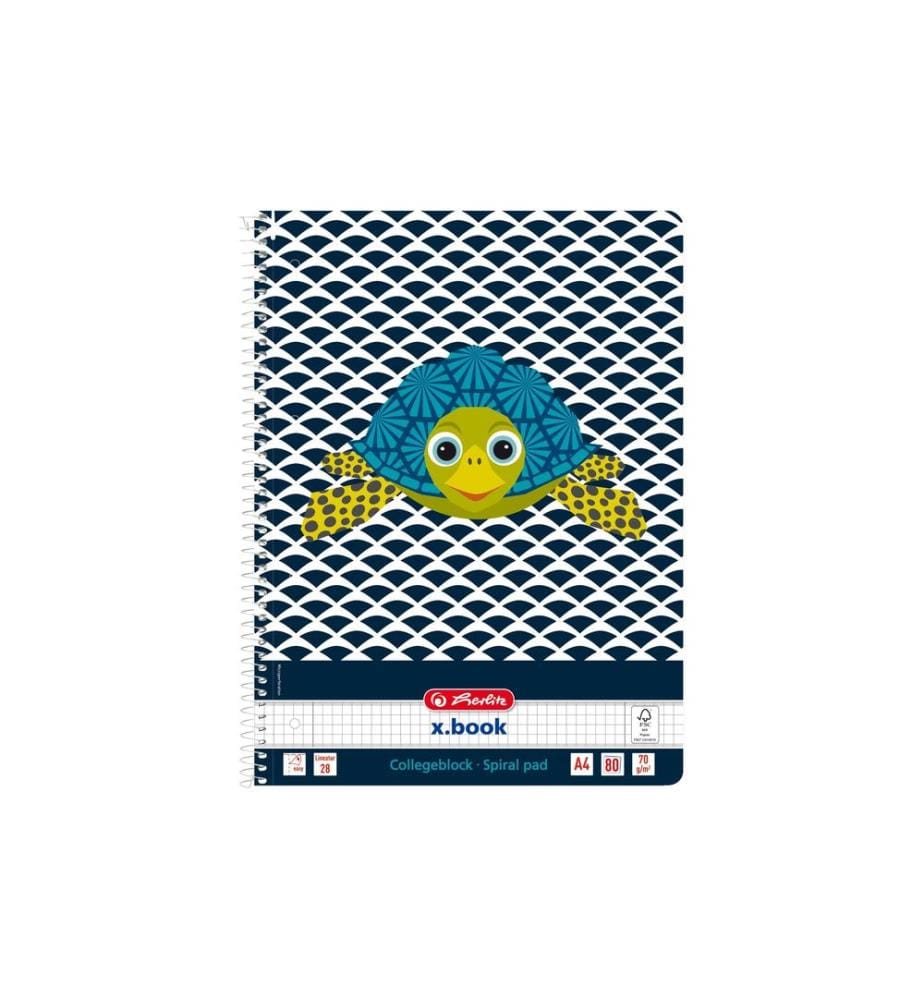 HERLITZ - Bloc-notes Cute Turtle A4 80 feuilles lignées