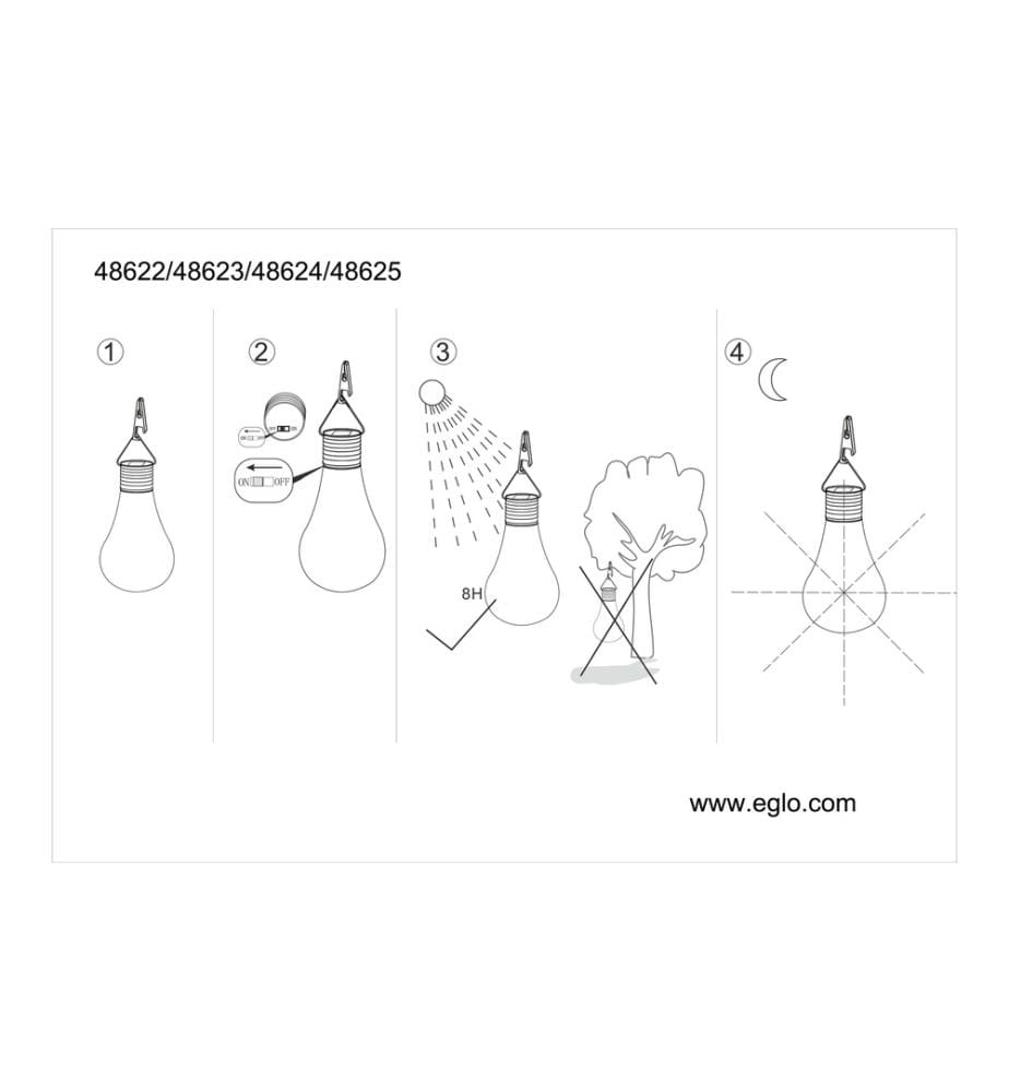 EGLO - Leuchten Éclairage de jardin SOLAR Lampe à suspendre claire