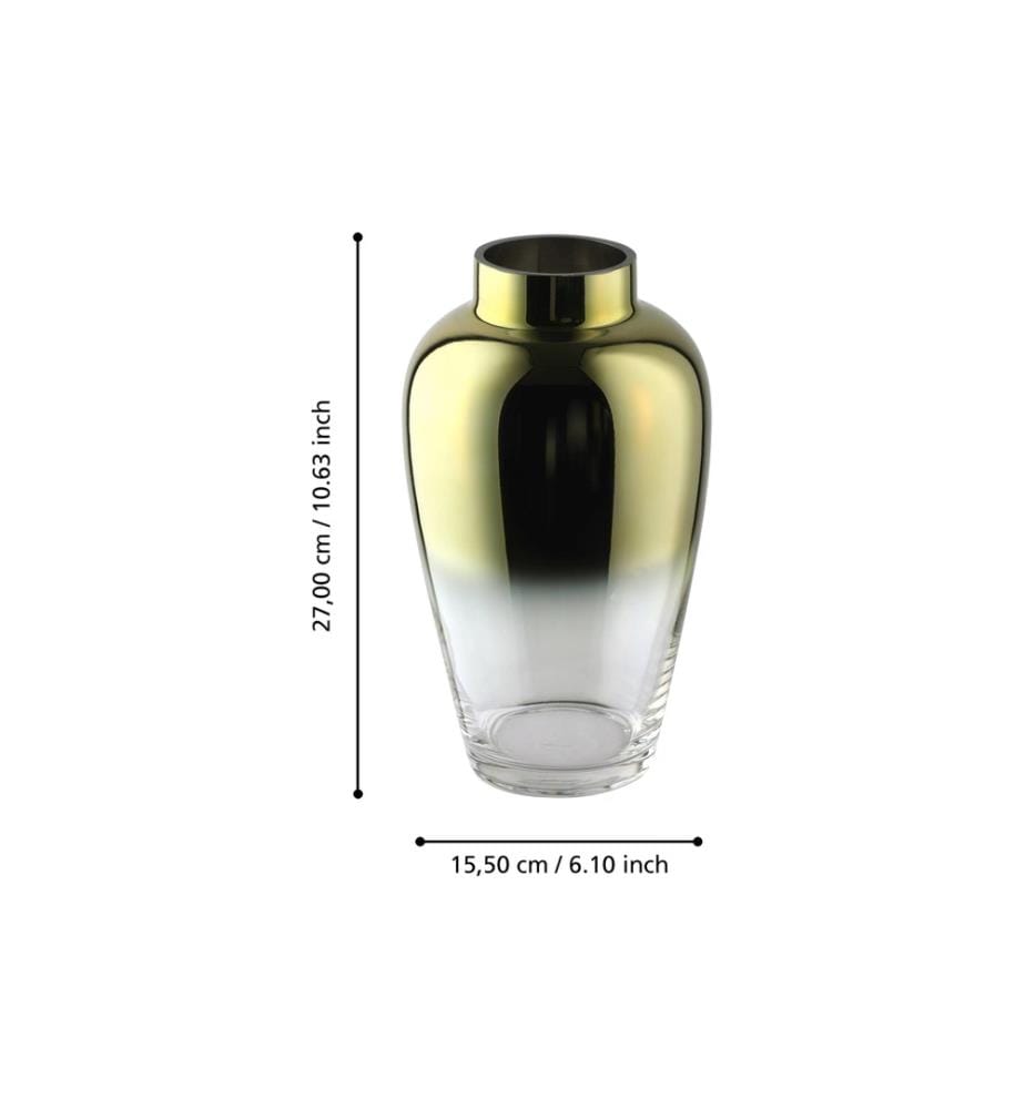EGLO - Vase Sirannana 27 cm, Gold/Transparent