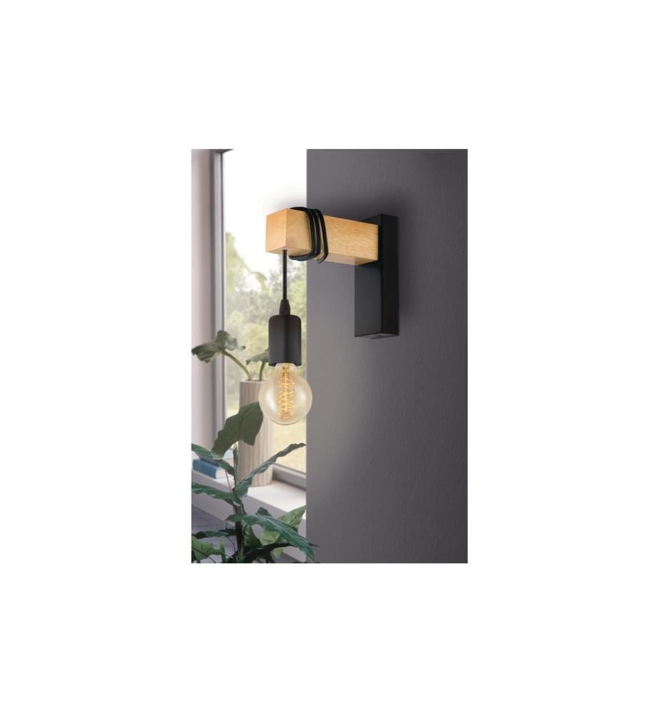 EGLO - Leuchten Lampe murale TOWNSHEND 1x E27 Noir