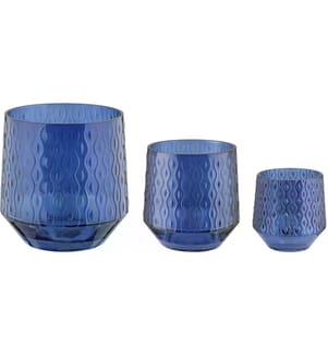 EGLO - Windlicht Bezamby 3 Stück, Blau