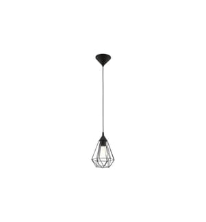 EGLO - Leuchten Lampe suspendue TARBES 1x E27, 17,5 cm noir