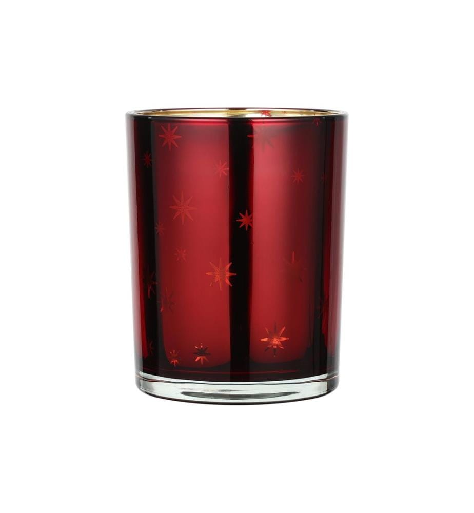 EGLO - Teelichthalter Lukut 12.5 cm Gold/Rot, Glas