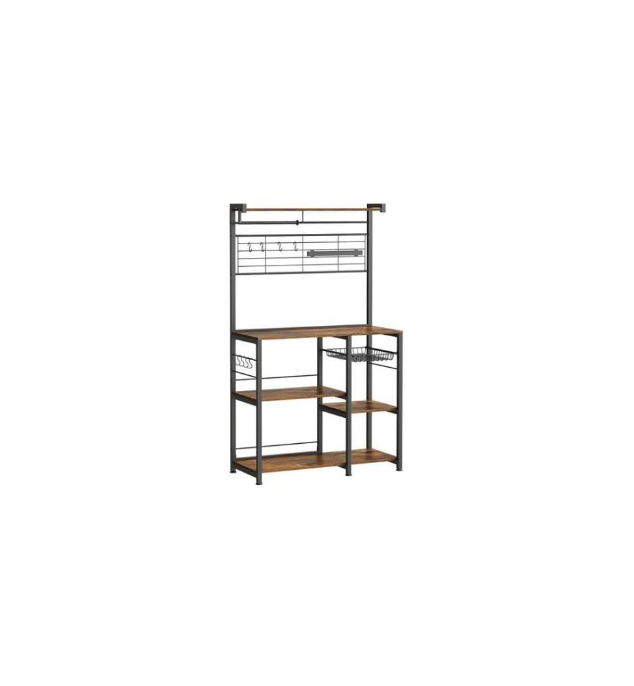 VASAGLE - Küchenregal 90 cm x 167.3 cm, Braun/Schwarz