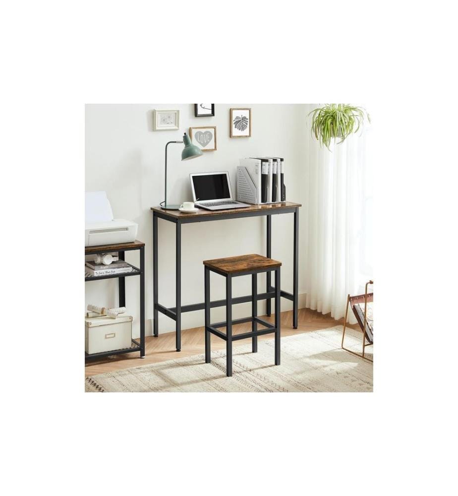 VASAGLE - Bartisch 40/90 x 65 cm/100 cm, Braun/Schwarz