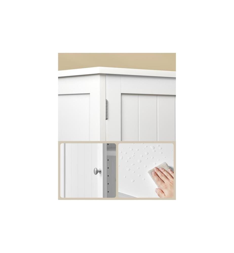 VASAGLE - Armoire à chaussures Style maison de campagne 120 x 70 cm, Blanc