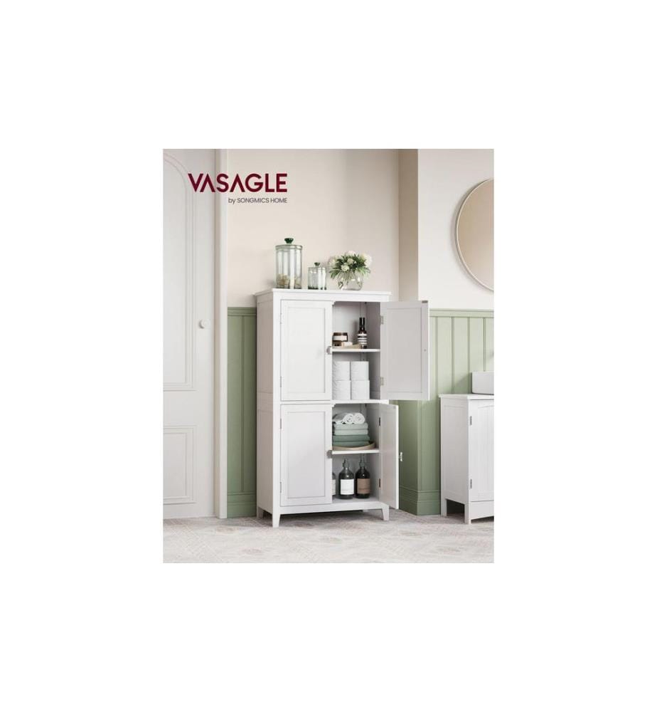 VASAGLE - Vitrine Style maison de campagne 60 x 110 cm, Blanc