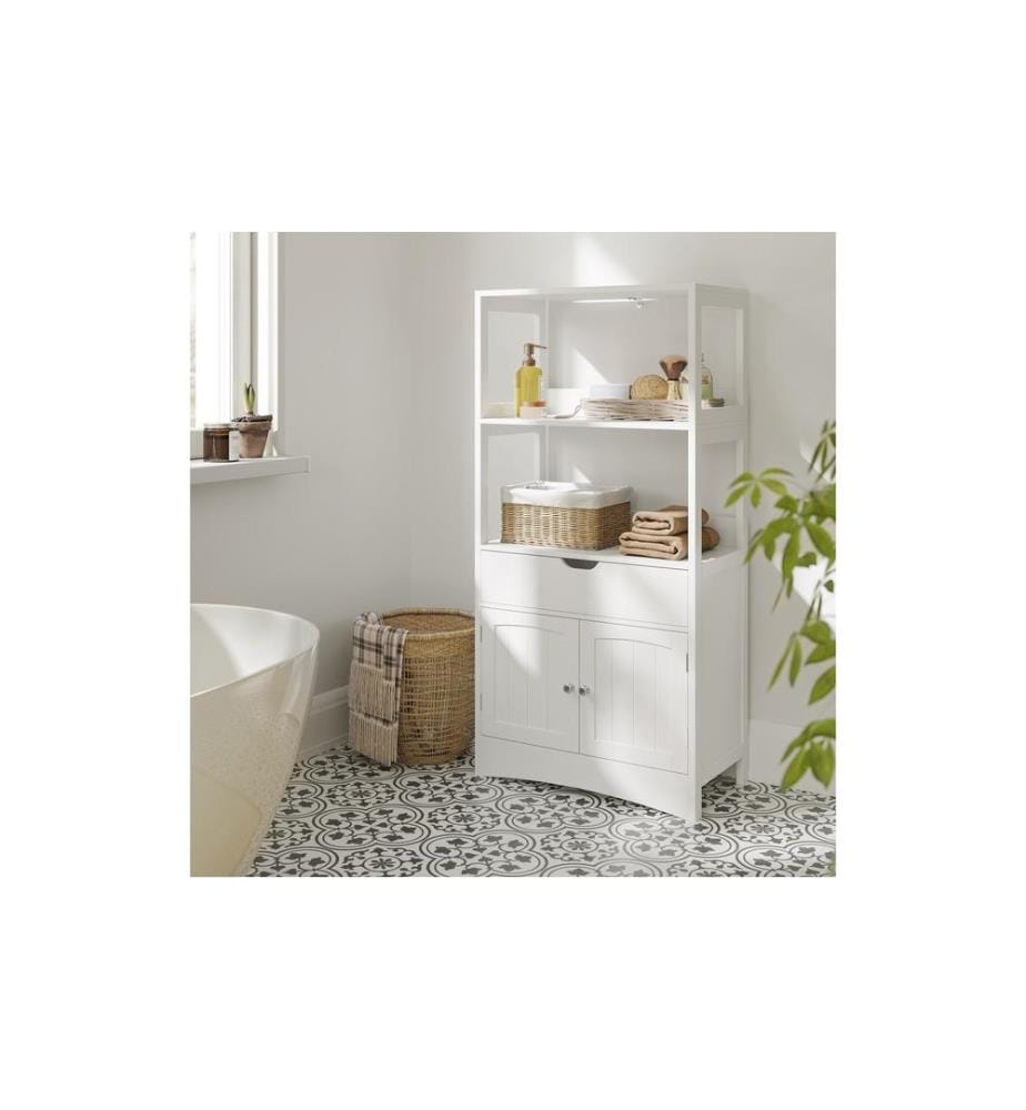 VASAGLE - Badezimmerregal 60 x 32.5 x 122 cm, Weiss