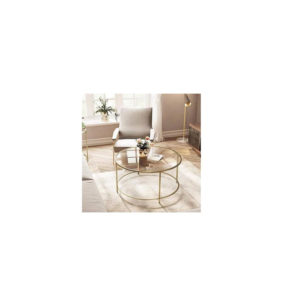 VASAGLE - Table basse 84 x 45,5 cm, Doré