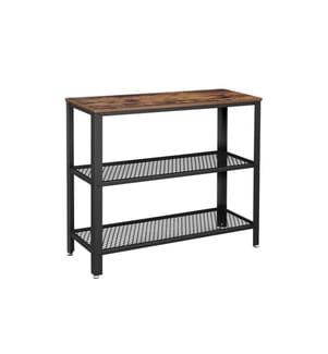 VASAGLE - Table console avec 3 étagères 101.5 x 80 cm, Brun/Noir