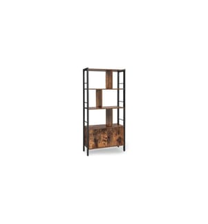 VASAGLE - Étagère avec 4 niveaux 74 x 154.5 cm, Brun/Noir