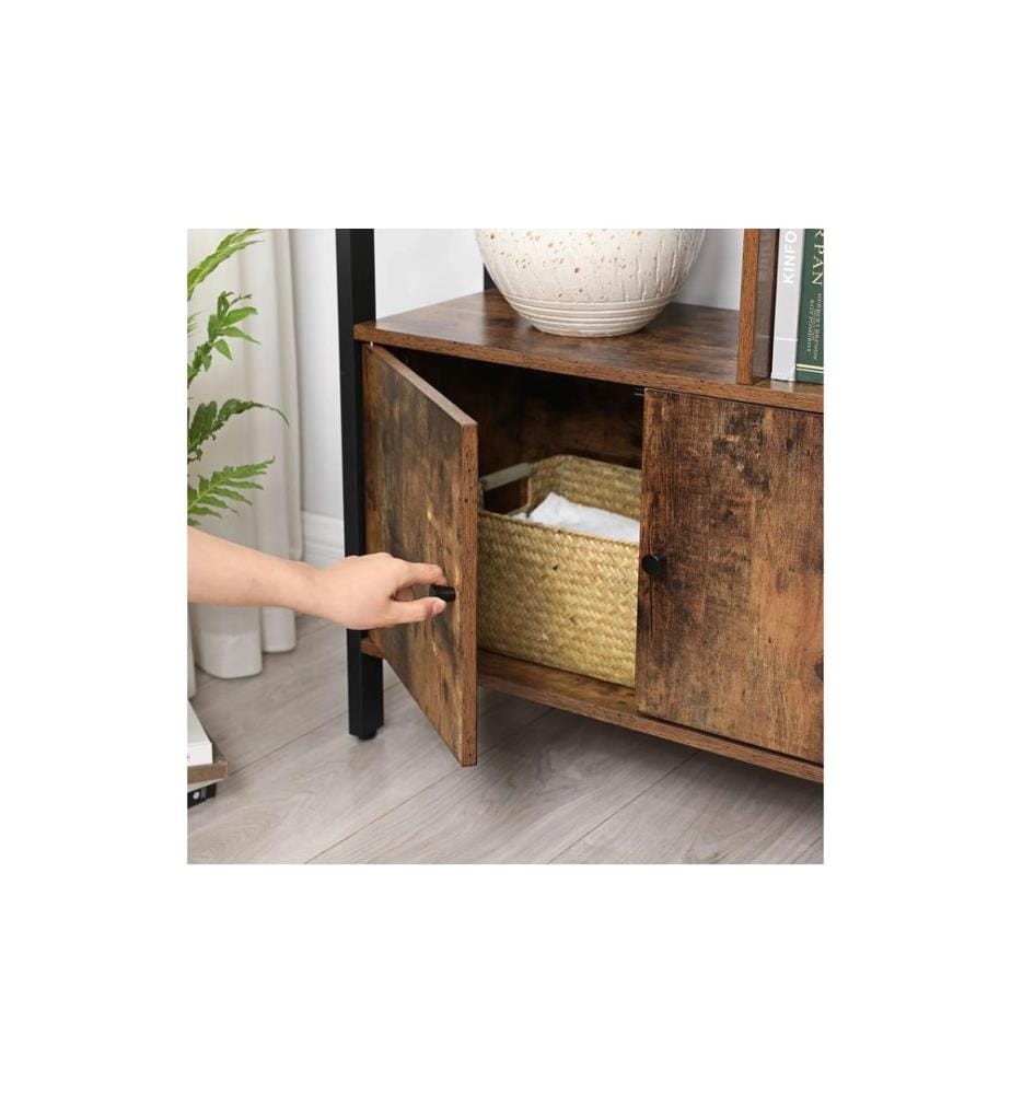 VASAGLE - Regal mit 4 Ebenen 74 x 154.5 cm, Braun/Schwarz