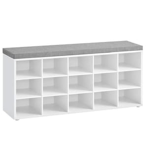 VASAGLE - Armoire à chaussures avec rembourrage 105 x 48 cm, Blanc
