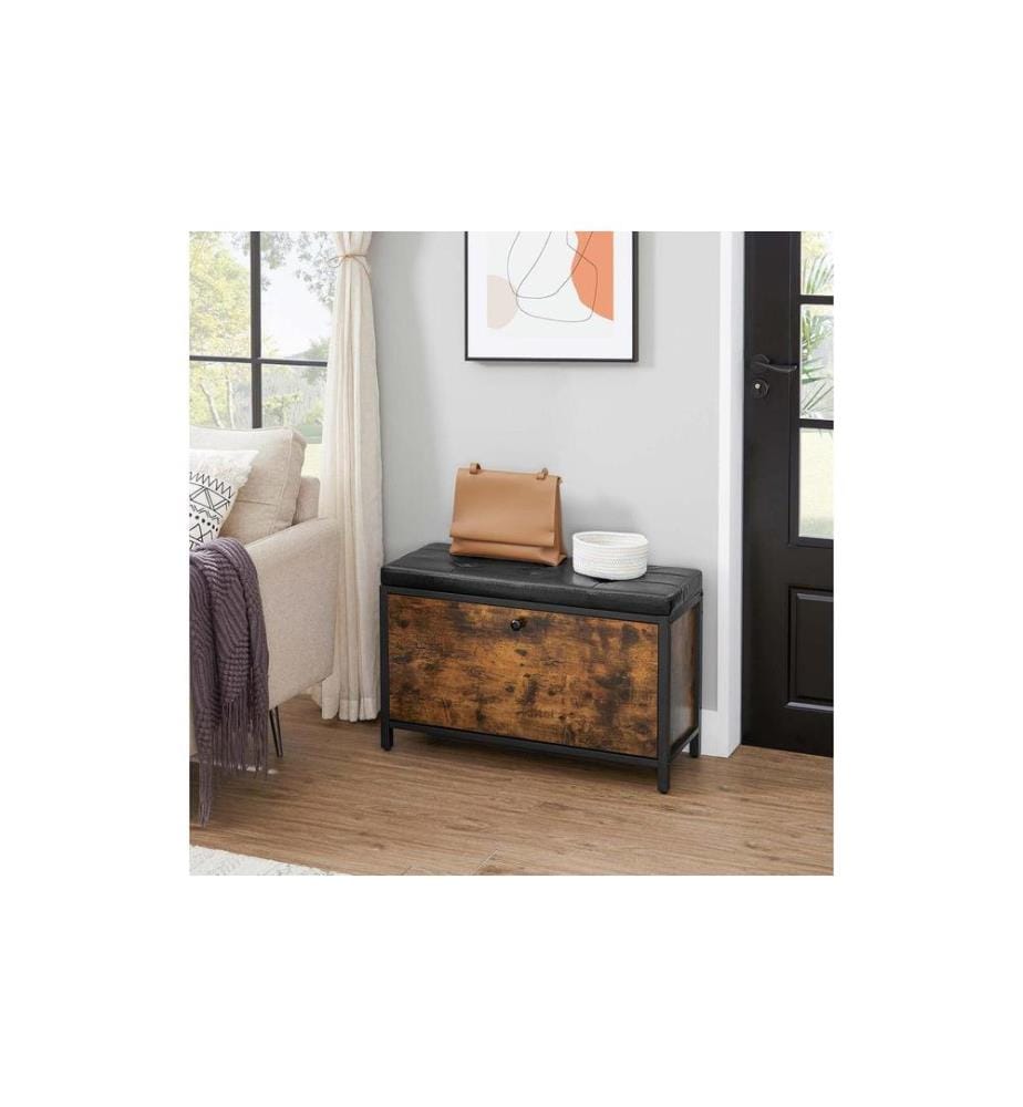 VASAGLE - Schuhschrank mit Polster 80 x 51 cm, Braun