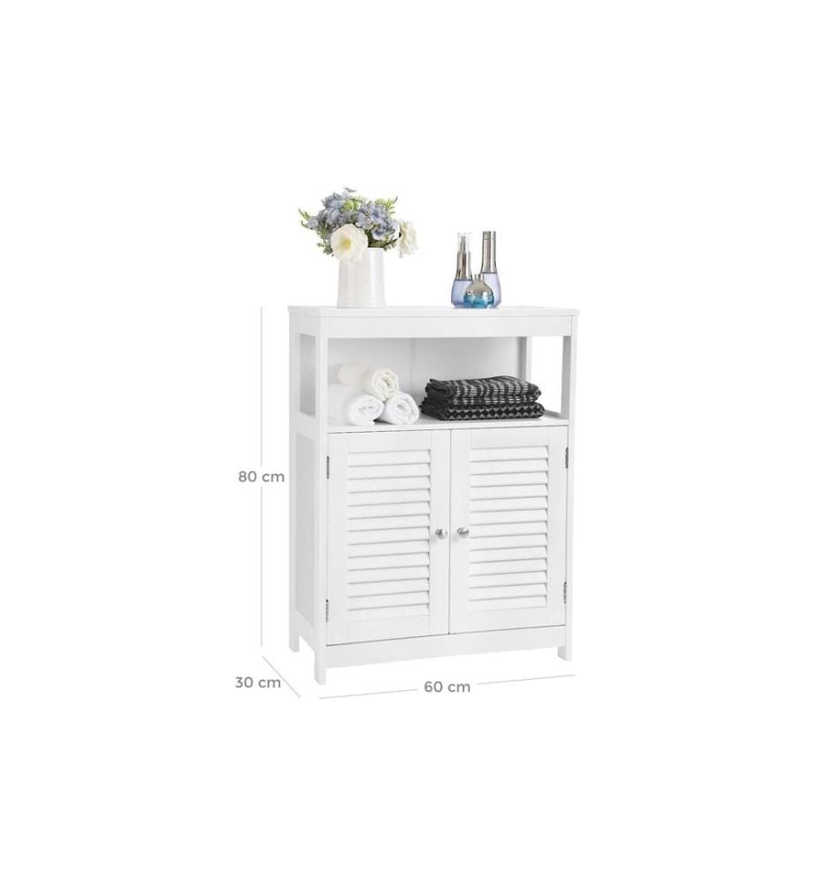 VASAGLE - avec double porte 60 x 80 cm, Blanc