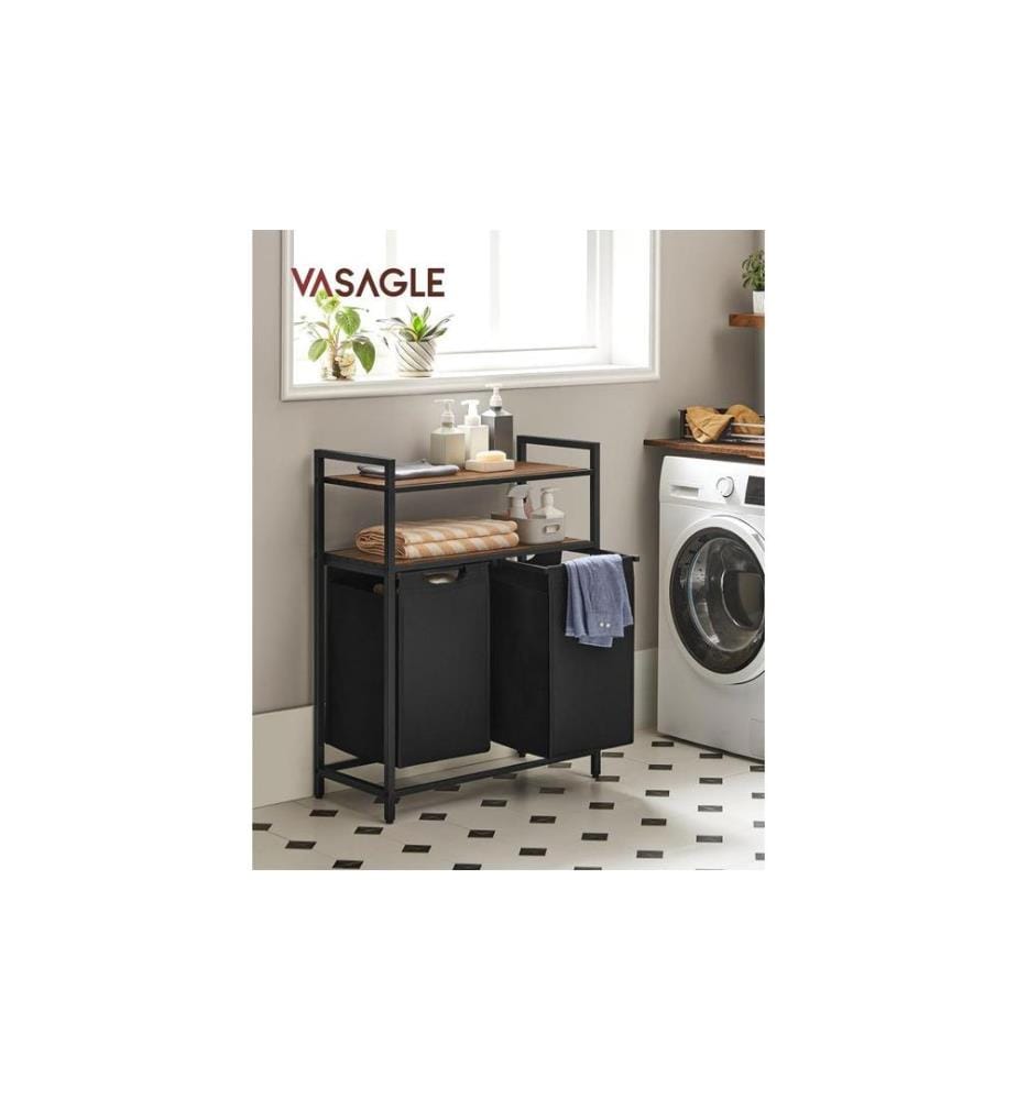VASAGLE - Wäschekorb  46 l, Schwarz