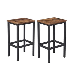 VASAGLE - Barhocker eckig, 2er Set 40 x 65 cm, Braun/Schwarz