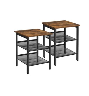 VASAGLE - mit Gitterablagen 2er Set, Braun/Schwarz
