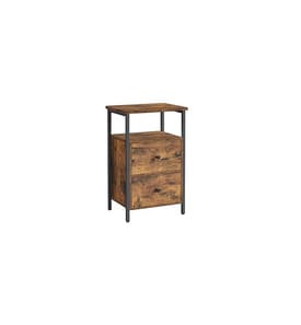 VASAGLE - Nachttisch mit 2 Schubladen 38 x 28 x 60 cm, Braun/Schwarz