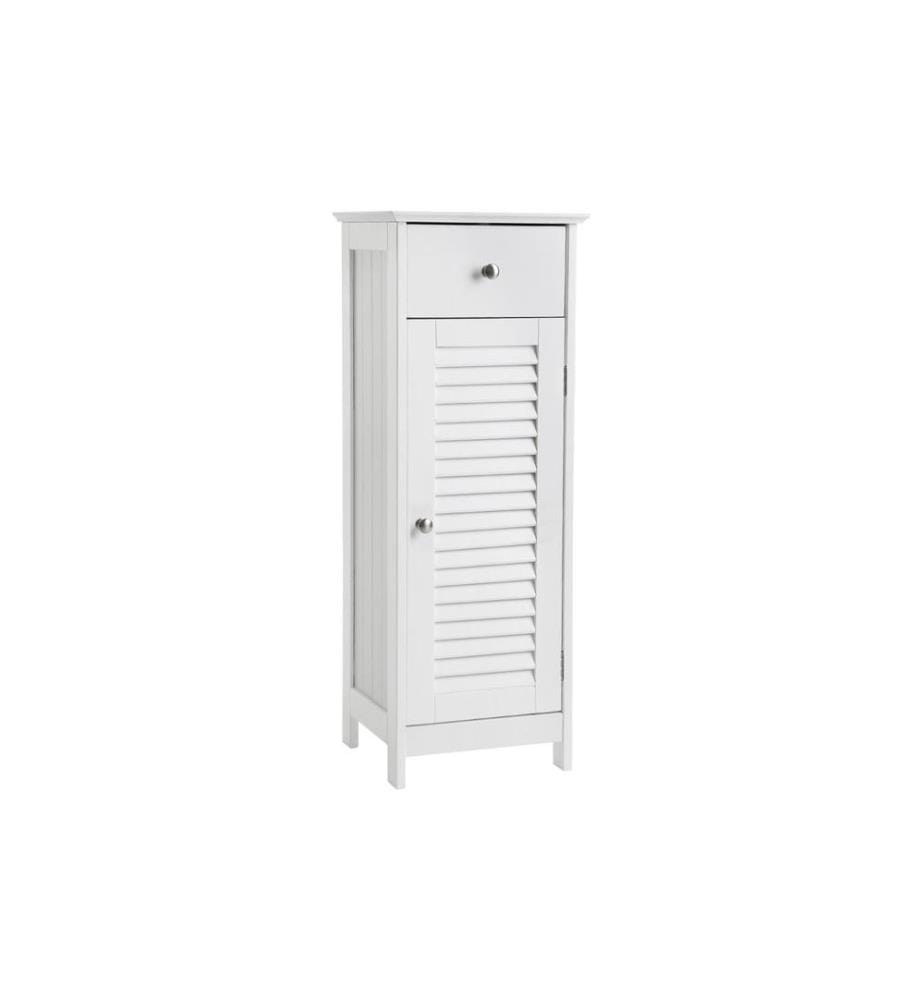 VASAGLE - Badezimmerregal mit Tür 32 x 87 cm, Weiss