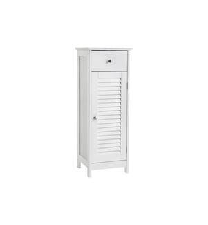 VASAGLE - Badezimmerregal mit Tür 32 x 87 cm, Weiss