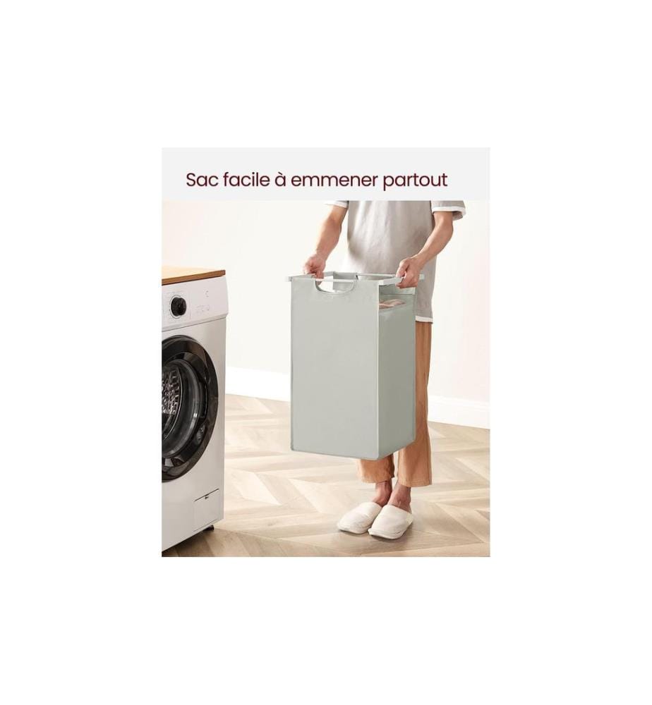 VASAGLE - Corbeille à linge avec tablette 3 x 38 l, Blanc