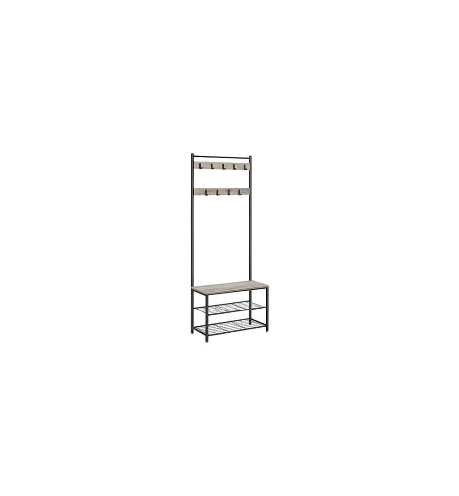 VASAGLE - Portemanteau 70 x 175 x 32 cm, Brun/Noir