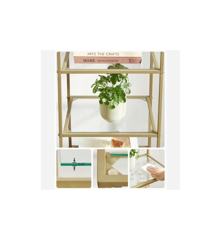 VASAGLE - Regal 30 cm x 124.5 cm, Gold