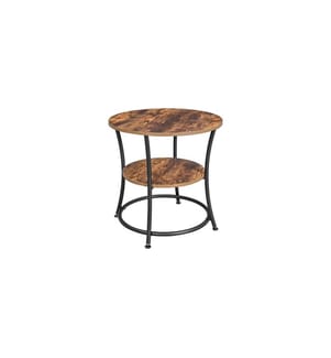 VASAGLE - Table basse rond 50 x 50 cm, Brun/Noir
