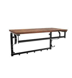 VASAGLE - Portemanteau mural Industrial Look 60 x 31,7 cm, Brun/Noir