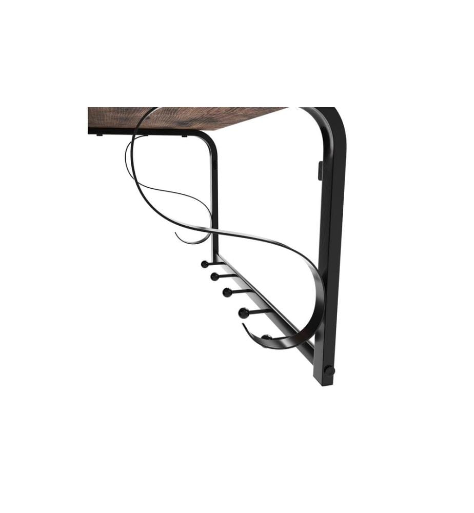 VASAGLE - Wandgarderobe Industrial Look 60 x 31.7 cm, Braun/Schwarz