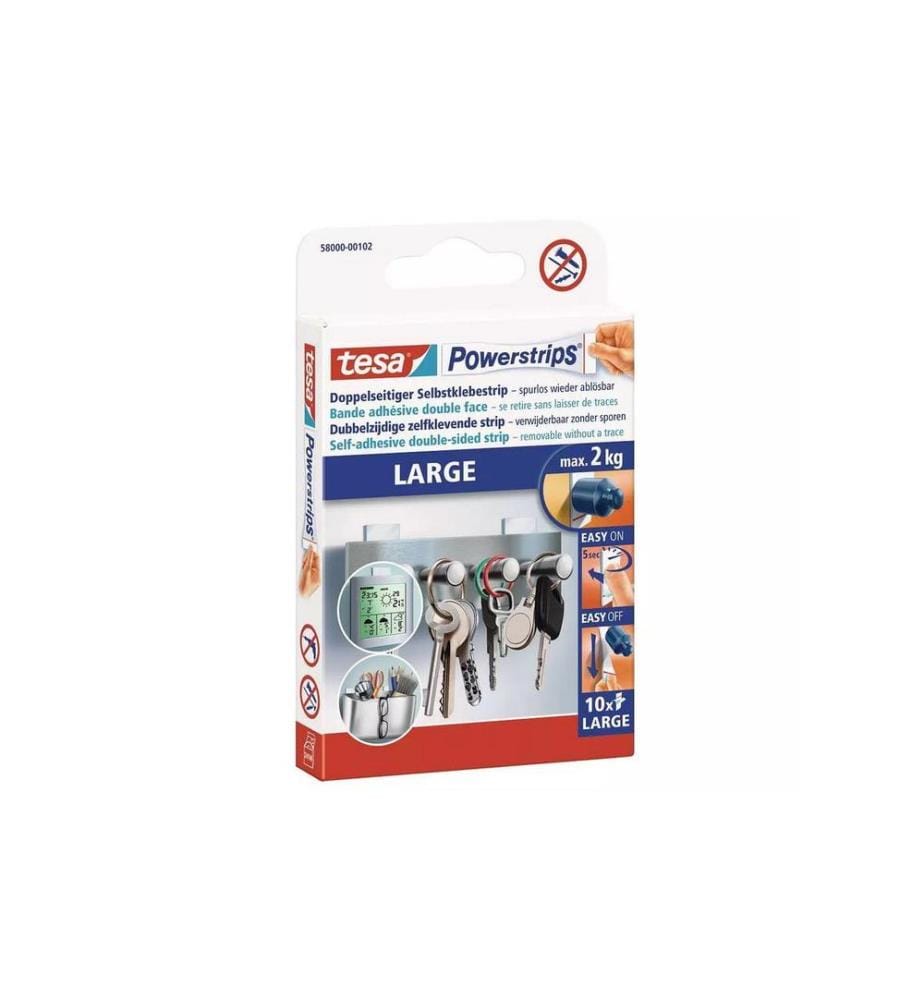 TESA - Bandes adhésives -Set Powerstrips 2 kg, 3x Large