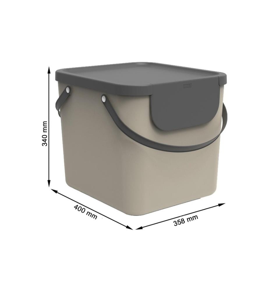 ROTHO - Recyclingbehälter Albula 40 l, Blau/Grau/Schwarz
