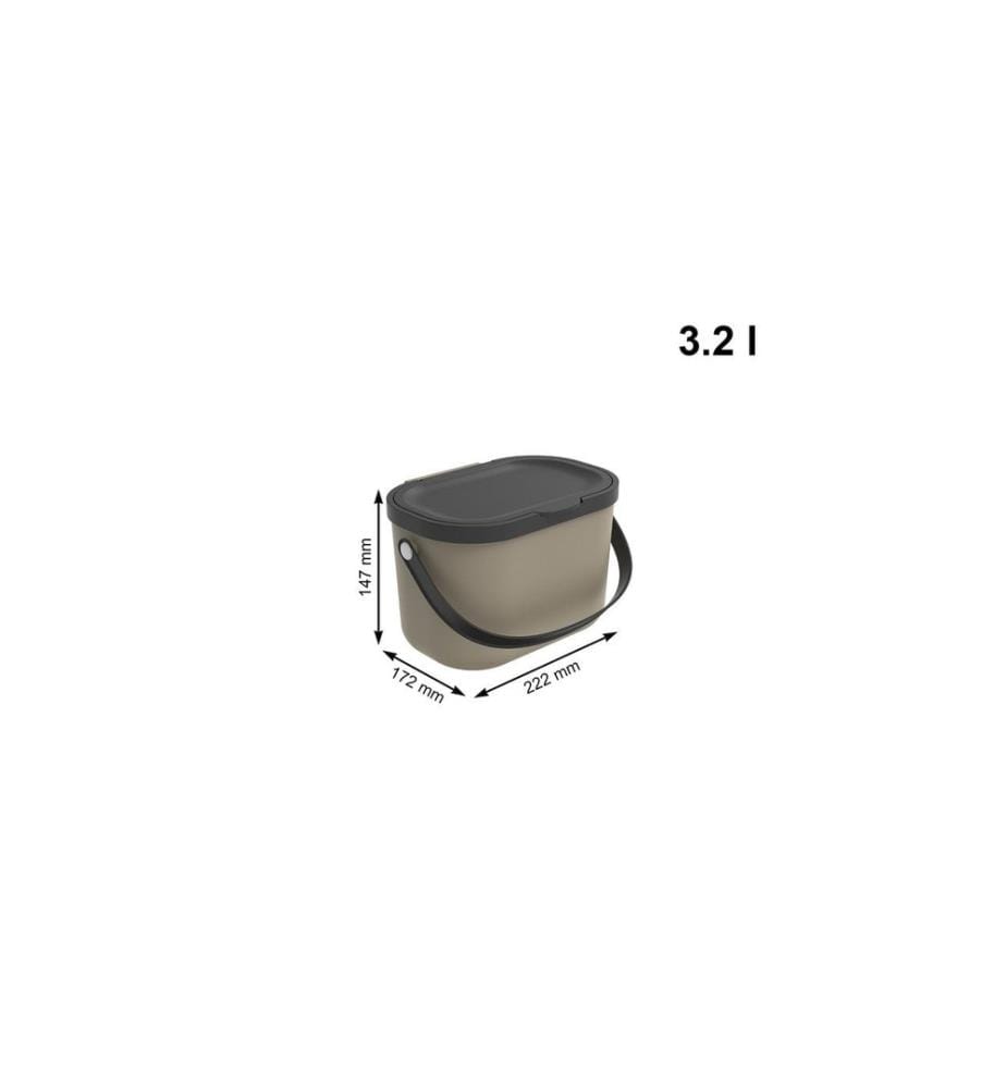 ROTHO - Komposteimer Albula 3.2 l, Cappuccino