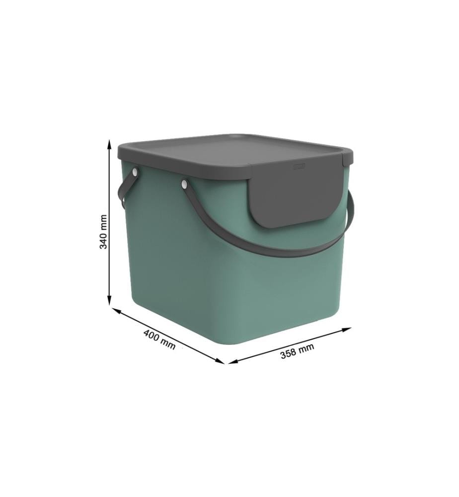 ROTHO - Recyclingbehälter Albula 40 l, Dunkelgrün