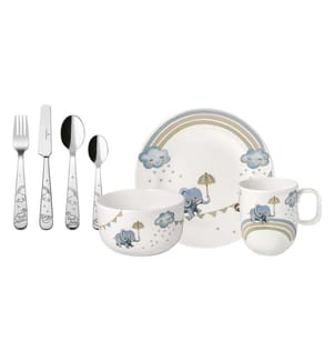 VILLEROY & BOCH - Service de table pour enfants Walk Elephant 7 pièces, bleu clair