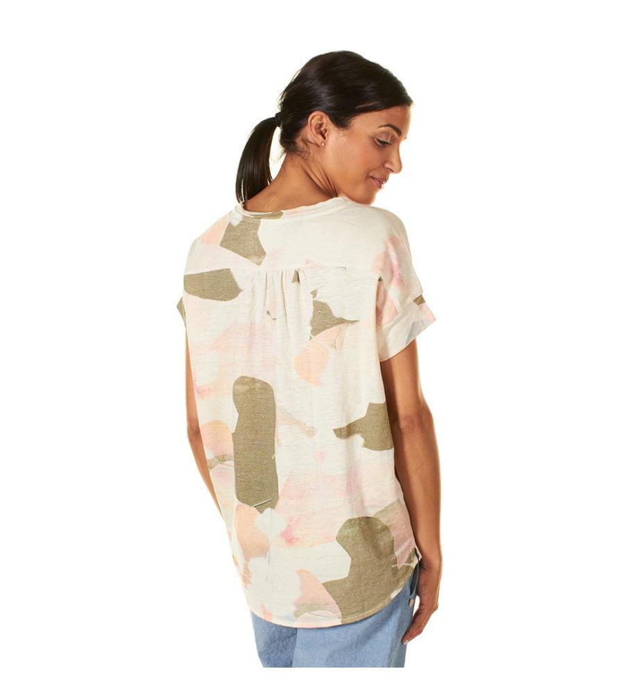 T-Shirt - Beige Et Rose Clair
