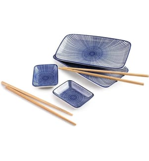 IBILI - Set à sushi 6 pièces, Bleu/Blanc