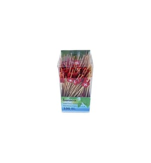 HAUSHALTSWARE - Pearl Piques décoratifs Drapeau suisse 100 Pièce/s Rouge/Brun