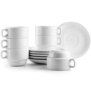 IBILI - Set de tasses + soucoupes 170 ml, 6 Pièce/s, Blanc