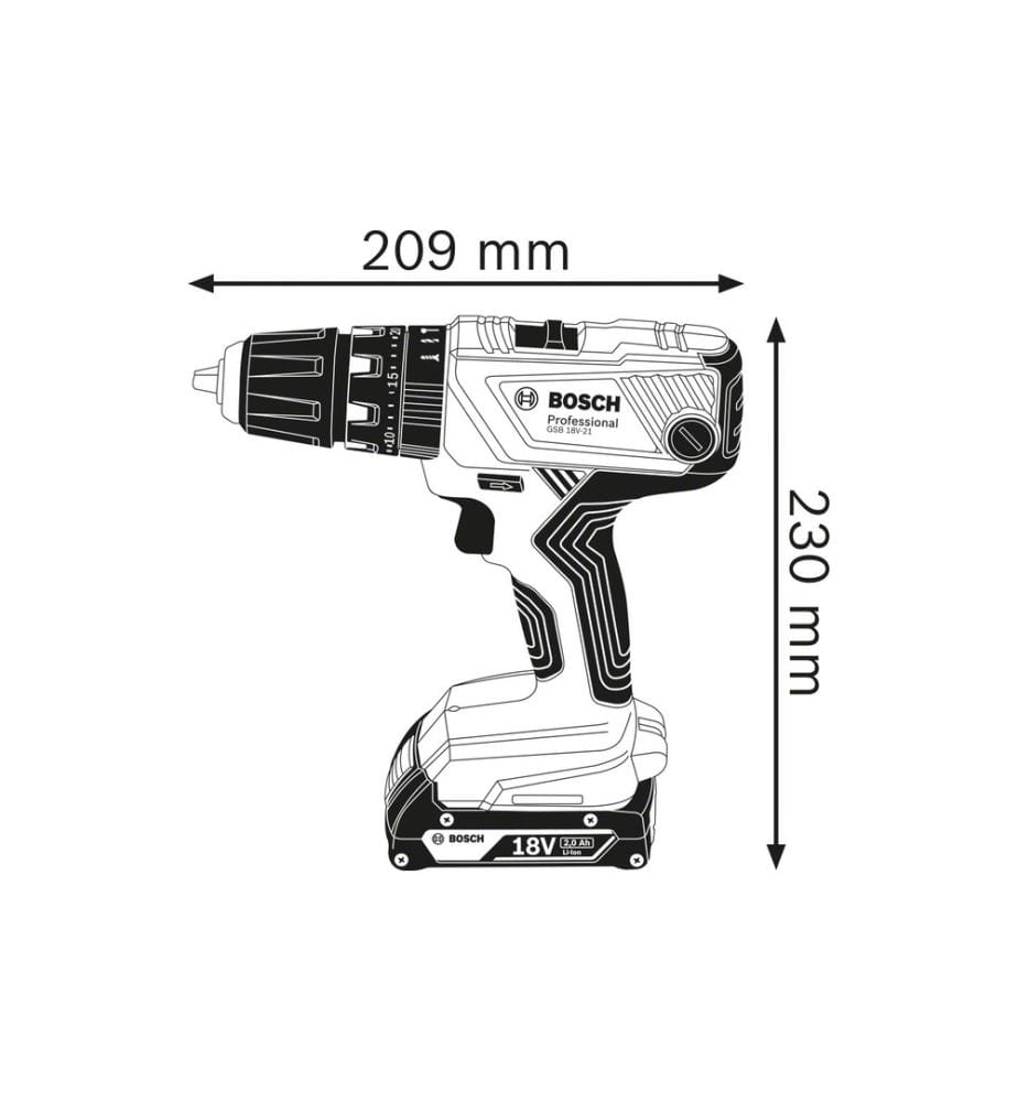 BOSCH - Professional Perceuses à percussion sans fil GSB 18 V-21 Kit