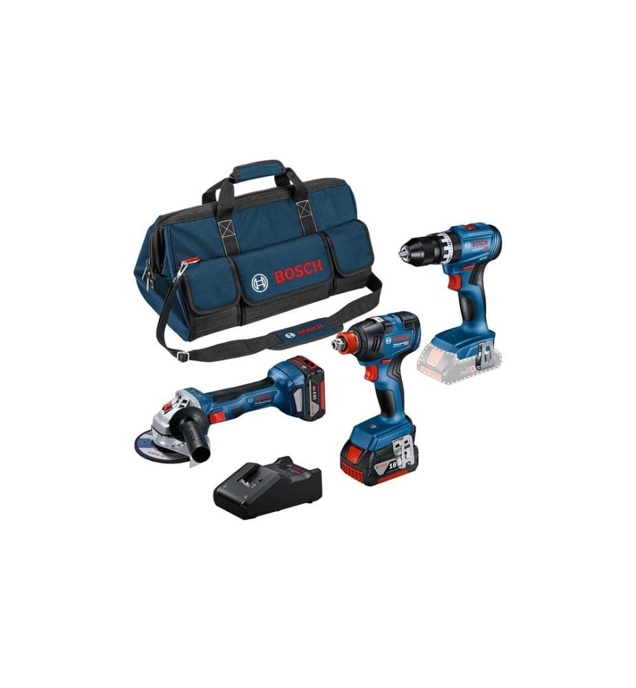 BOSCH - Professional Perceuses à percussion sans fil Kit 18 V-GSB+GDX+GWS+2 x 5A