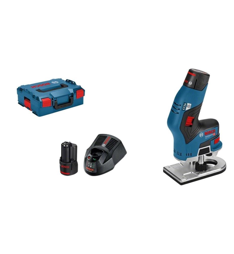 BOSCH - Professional Fraiseuse de bords sans fil GKF 12V-8, 2 x 3.0Ah, L-Boxx Kit
