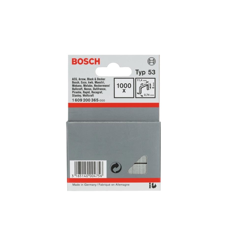 BOSCH - Professional Agrafe à fil fin type 53 11.4 x 0.74 x 8 mm