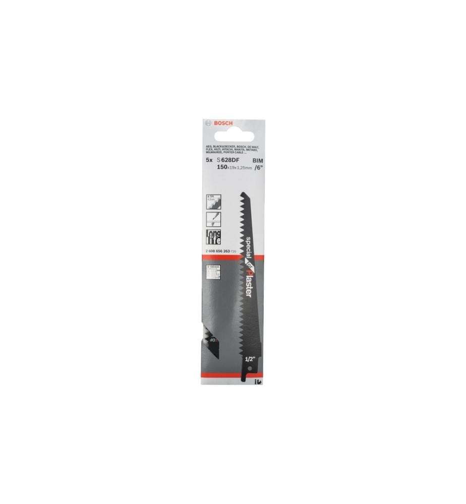 BOSCH - Professional Lame de scie sabre S 628 DF Special for Plaster, 5 pièces