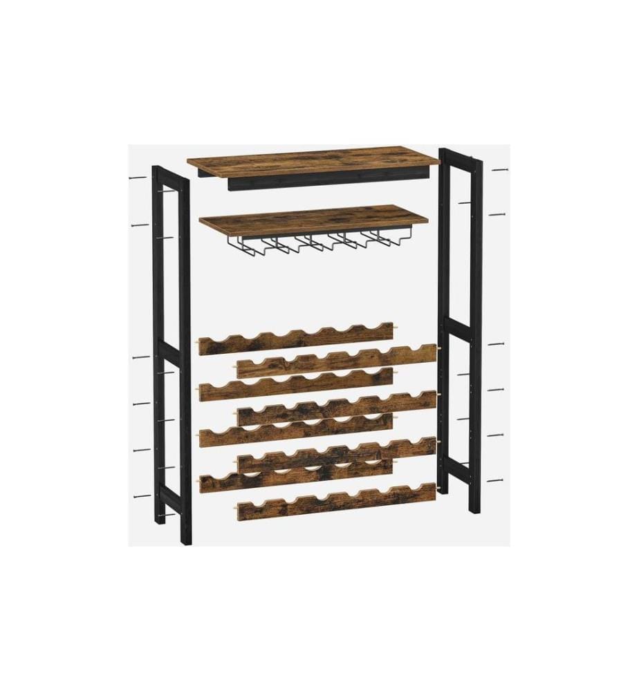 Songmics - Range-bouteilles de vin pour 24 bouteilles, en bois de bambou