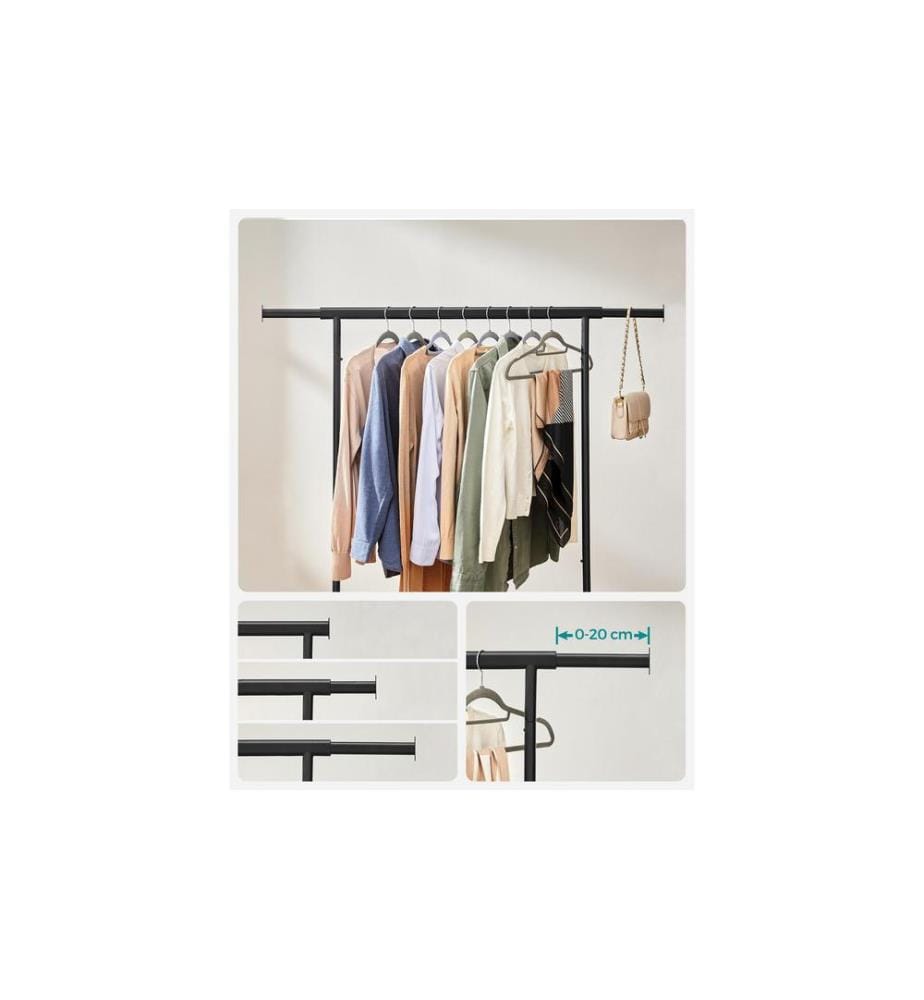 Songmics - Porte-manteau 92 - 132cm, Noir
