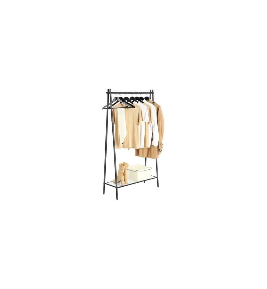 Songmics - Garderobenständer 153 cm, Schwarz/Schwarz matt